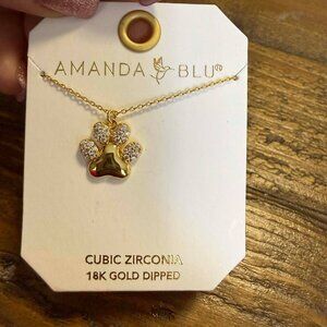 18 K gold Dipped PAW Necklace